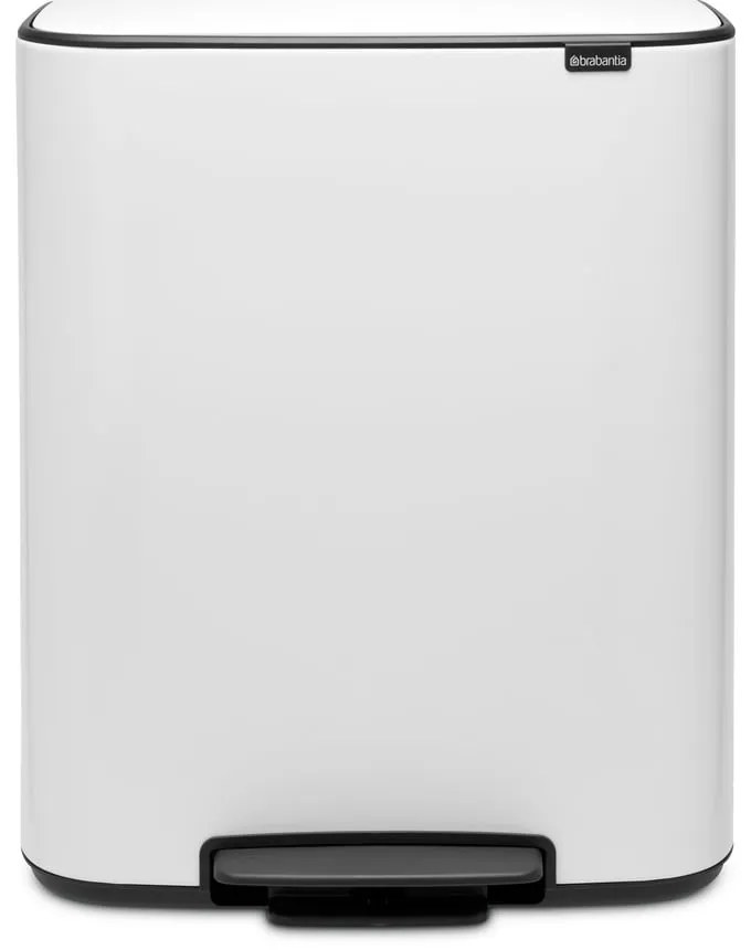 Biely nášľapný oceľový odpadkový kôš na triedený odpad 60 l Bo – Brabantia