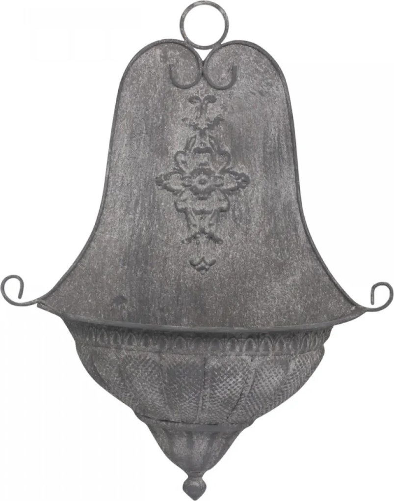 Šedý nástenný box na kvety v starom francúzskom štýle - 41*17*54cm