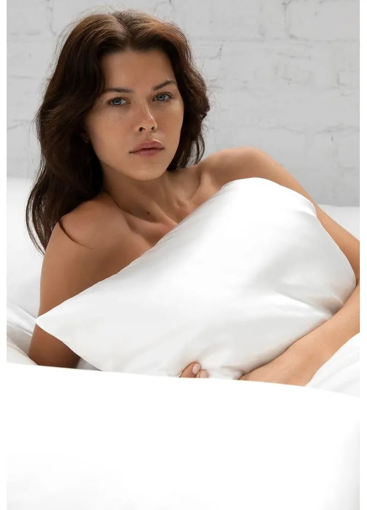 Hodvábna obliečka na vankúš 51x76 cm White – slip