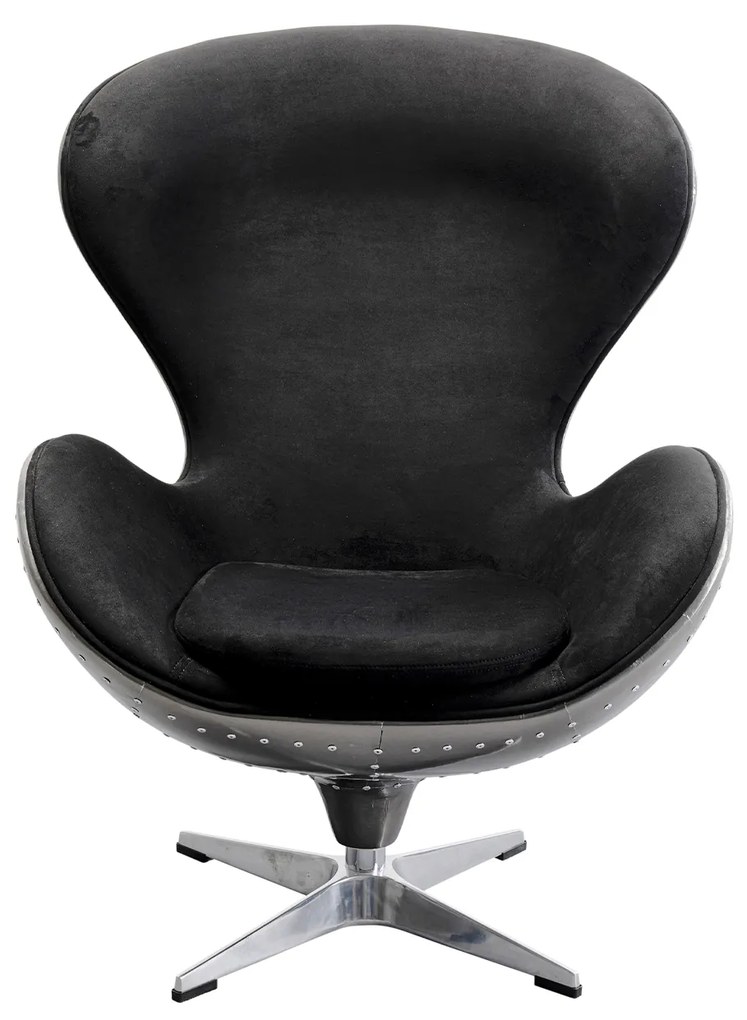 Lounge otočné kreslo čierne