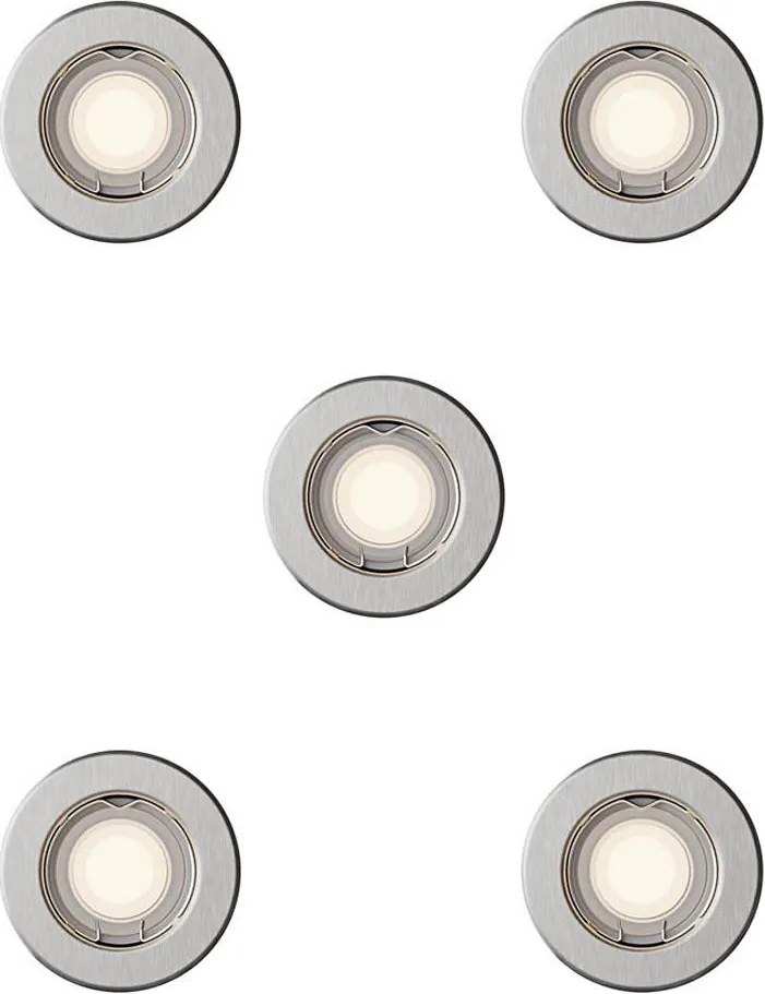 Philips - SADA 5 ks zapustených stropných svietidiel PERIDOT, 1x GU10/7W/230V, strieborná