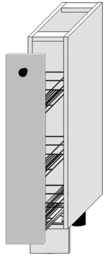 Kuchynská skrinka Adele D15 Cargo + Kôš Šedá Mat/Biely