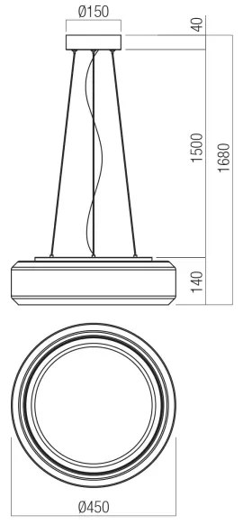 Redo 01-3592 - LED Luster na lanku SOLERA LED/36W/230V pr.45 cm CRI 93 3000/4000K