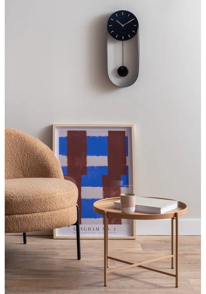 Béžový kovový okrúhly konferenčný stolík ø 50 cm Meseta – Leitmotiv