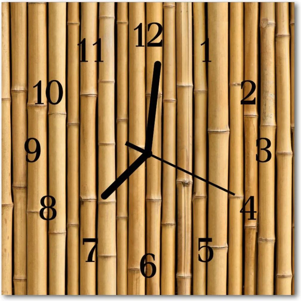 Nástenné sklenené hodiny  bambus
