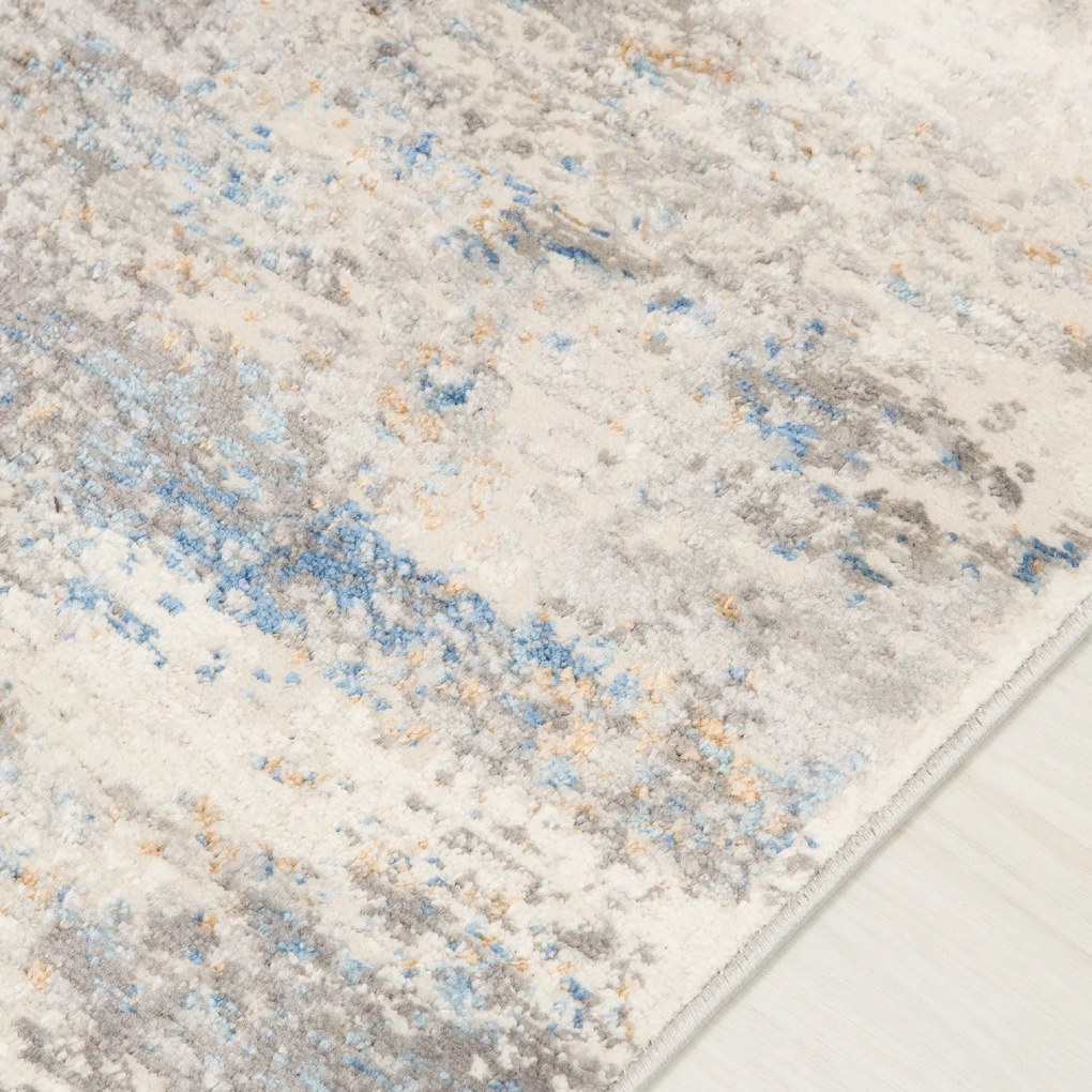 TA Koberec G509B WHITE/D_BLUE PORTLAND HIL Biely Obdĺžnikový Rozmer: 140x200 cm