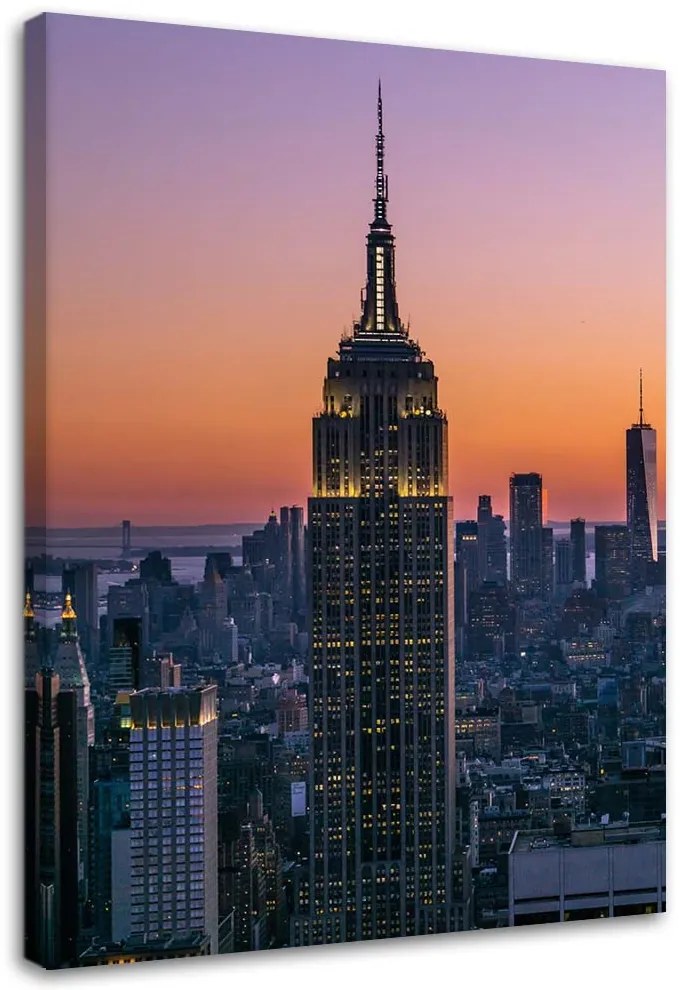 Gario Obraz na plátne Empire State Building pri západe slnka Rozmery: 60 x 90 cm