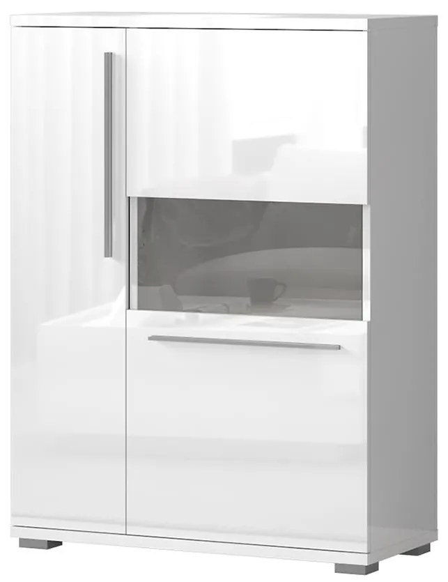 Vitrína Piano V90-2KS/PN-70/KA/70 lakované crystal white