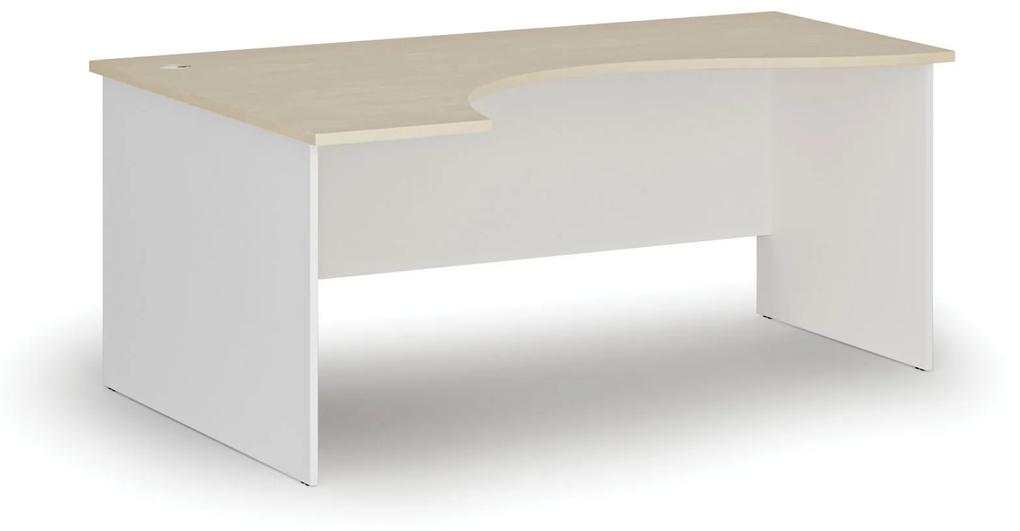 Ergonomický kancelársky pracovný stôl PRIMO WHITE, 1800 x 1200 mm, ľavý, biela/wenge