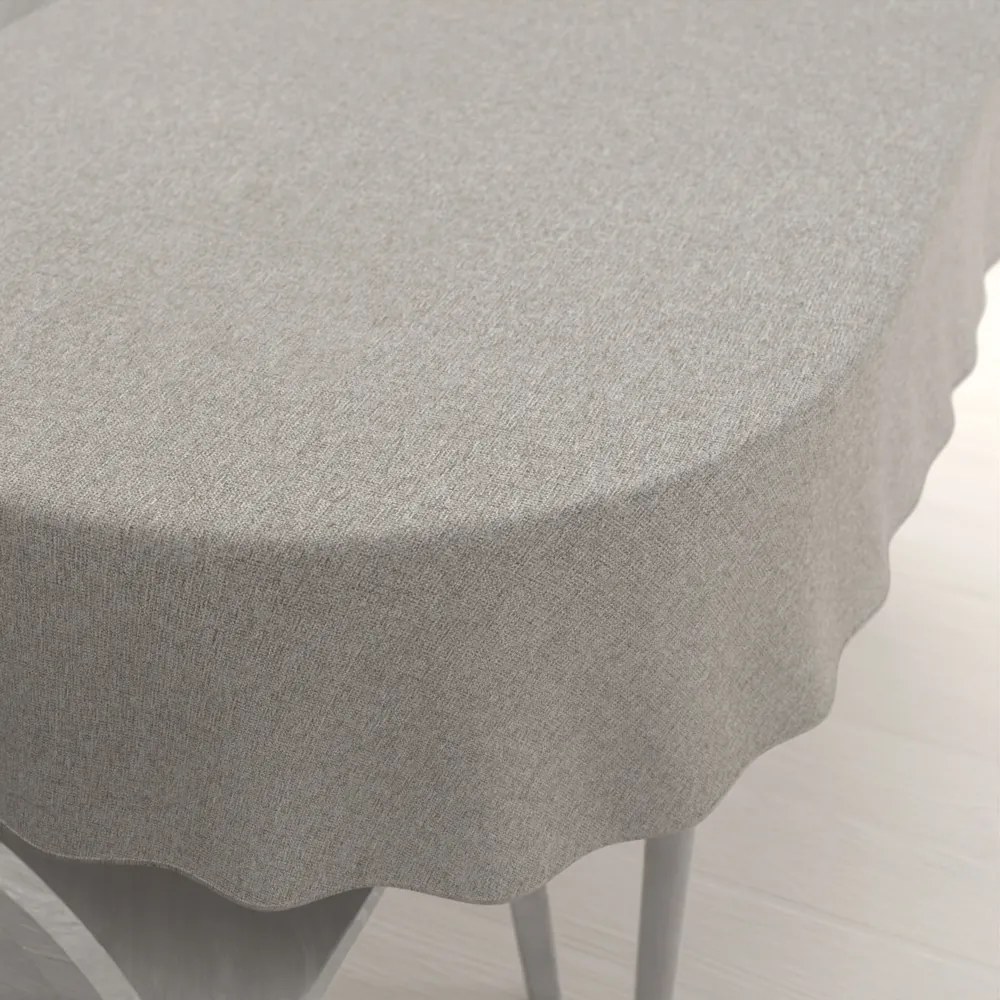 Biante Veľký dekoračný oválny obrus BKT-552 Prírodná režná 160x220 cm