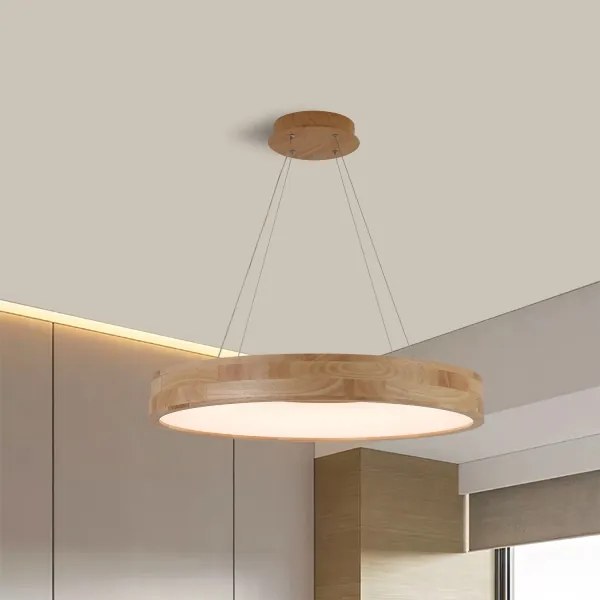 Brilagi - LED závesný luster na lankách FALCON WOOD LED/40W/230V 3000/4000/6000K 60 cm drevo