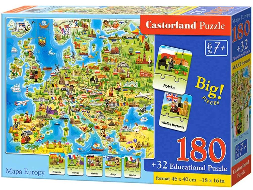 KIK CASTORLAND Vzdelávacia puzzle mapa Európy