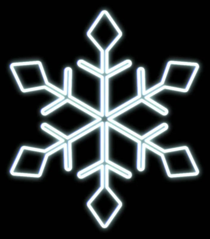 LED světelná vločka I, závěsná 3D tisk, bílá, pr. 77 cm, ledově bílá