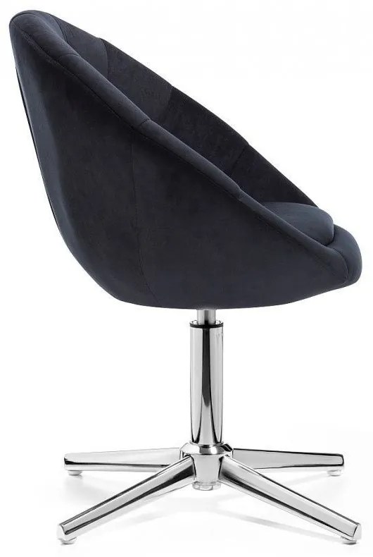 LuxuryForm DESIGN Kreslo VERA VELUR na striebornom kríži - čierne