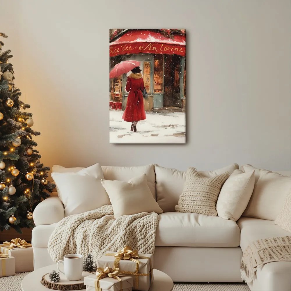 Obraz zimná elegancia v červenej