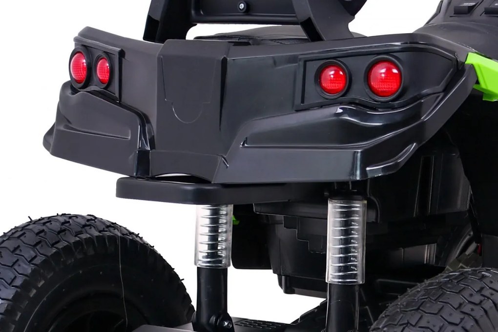 Ramiz Štvorkolka na vzduchovú batériu pre deti Čierna a zelená + Nafukovacie kolesá + Rádio MP3 + Bezplatné štartovanie