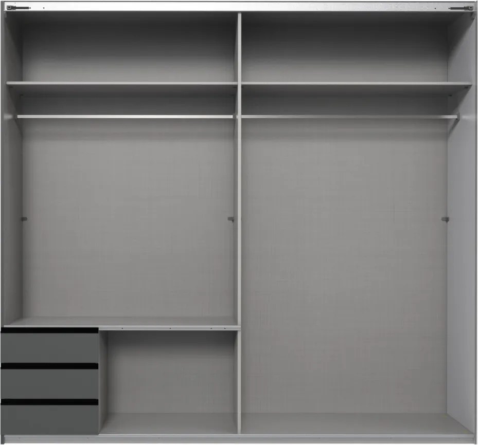 Šatníková skriňa Flensburg 225 cm, grafit/dub flagstaff