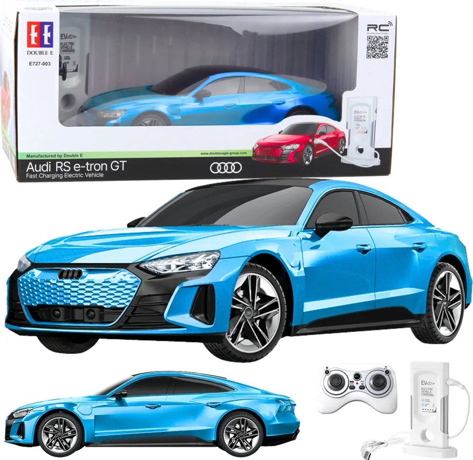 Double E Audi RS E-tron GT RC auto na diaľkové ovládanie modré 1:14