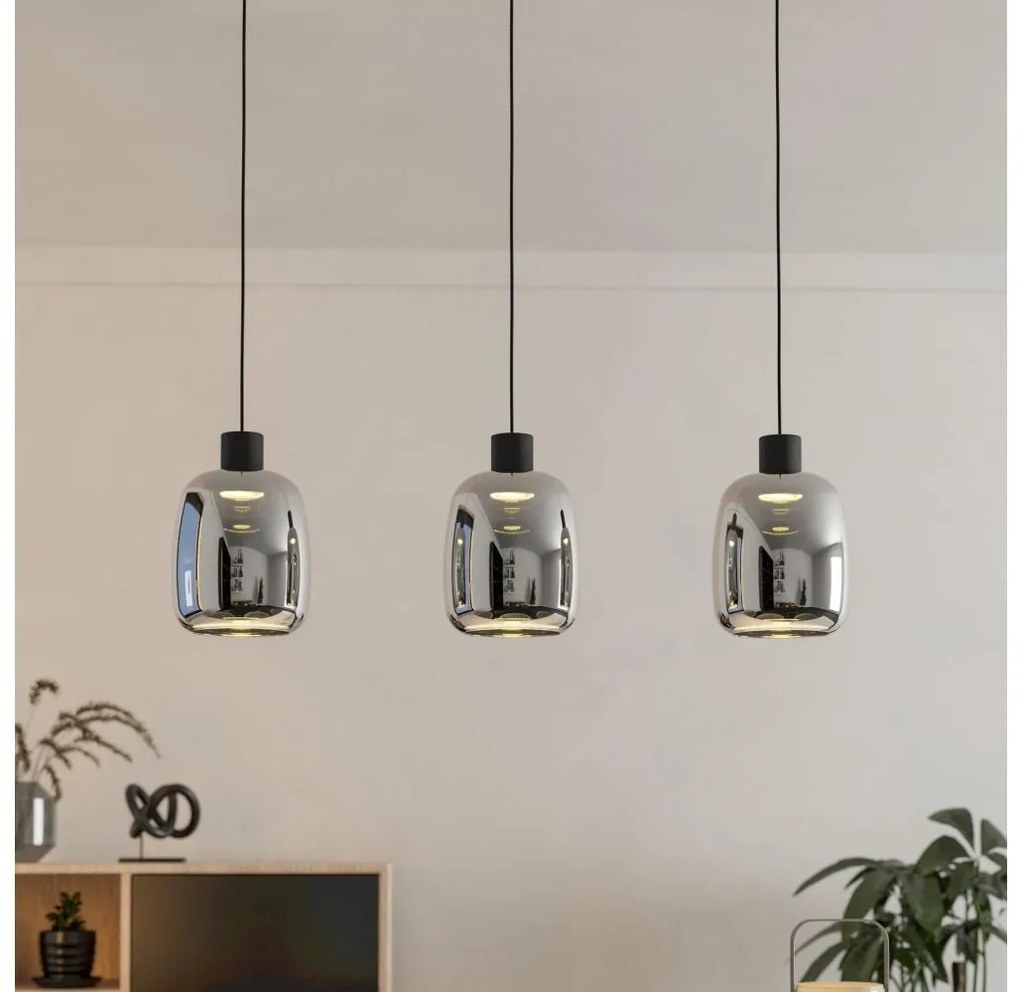 Eglo 901121-LED RGBW Stmievateľný luster na lanku MOLOCHIO-Z 3xLED/3,7W/230V šedá