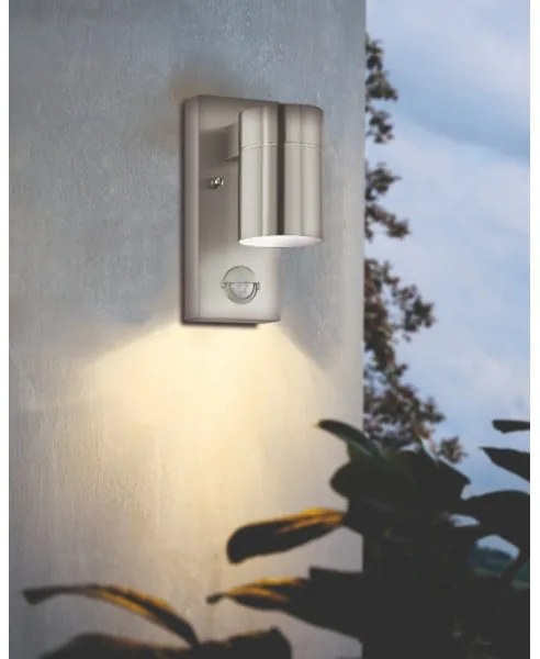Eglo 99569 - LED Vonkajšie nástenné svietidlo so senzorom RIGA 1xGU10/3W/230V IP44