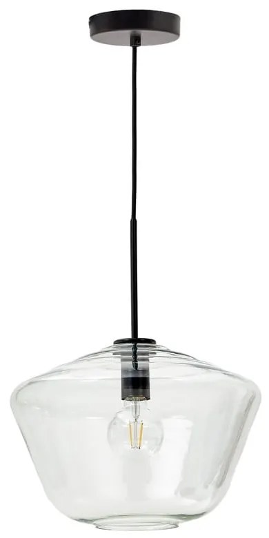 Čierne závesné svietidlo so skleneným tienidlom ø 34 cm Mao – Kave Home