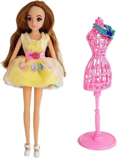 LEAN Toys Šatník so svetlom a zrkadlom, bábika 26 cm, sada oblečenia a doplnky