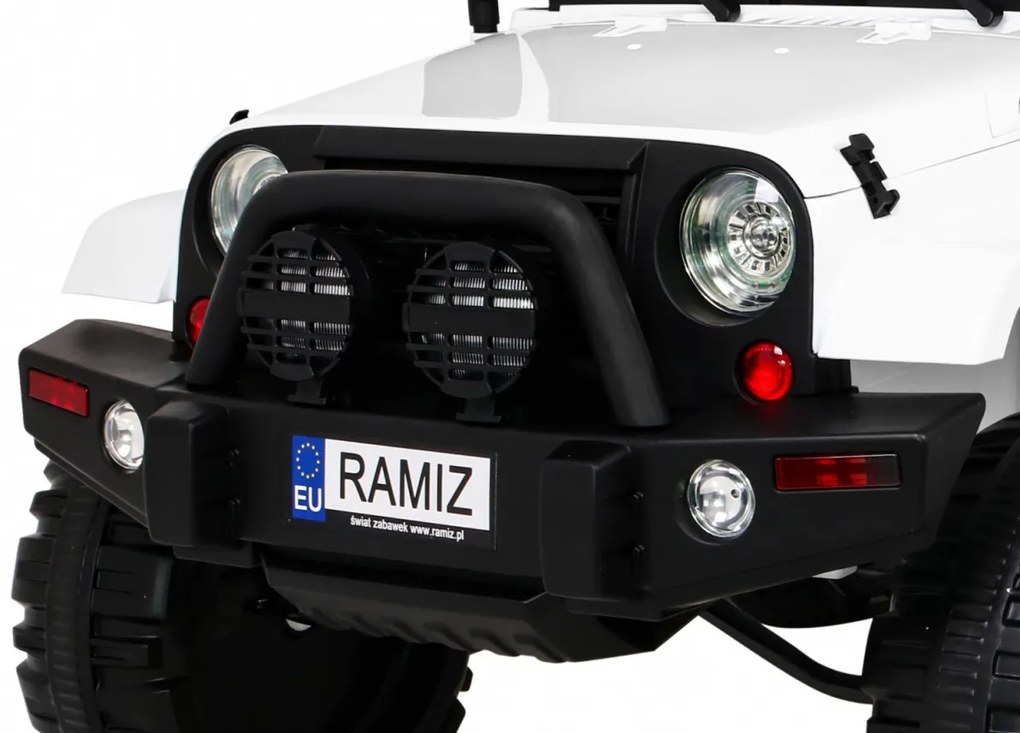 RAMIZ ELEKTRICKÉ AUTÍČKO JEEP ALL TERRAIN - NELAKOVANÉ - BIELE - 2 x 45W - 12V/7Ah - 2022