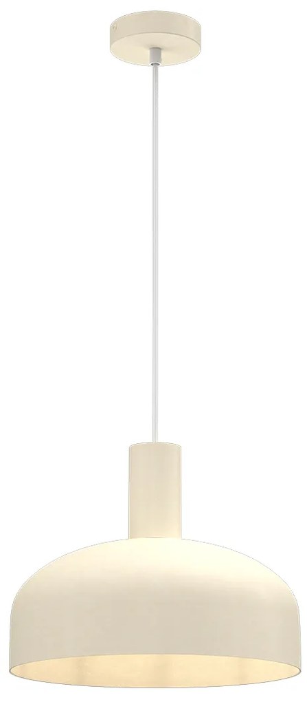 Závesné svietidlo Visby, 1x krémové kovové tienidlo, cr