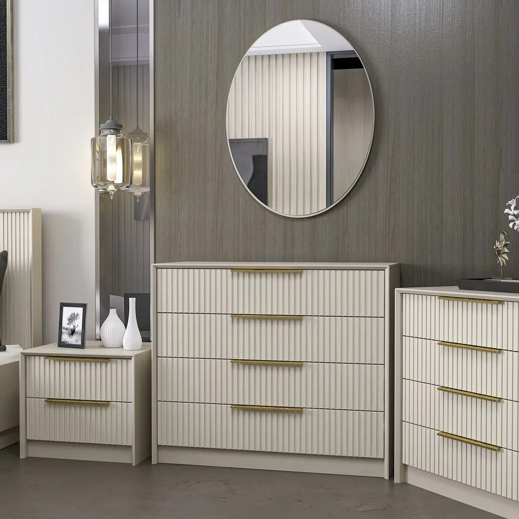 Komoda so zrkadlom Kale Beige