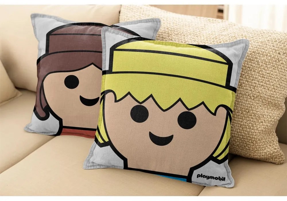 Detský vankúšik s prímesou ľanu – Playmobil