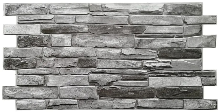 3D PVC obkladový panel 98 x 50 cm - Gray Stone kamenná bridlica šedá