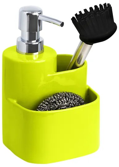 BISK Erga Basic, keramický kuchynský organizér s dávkovačom saponátu 3ks, žltá, ERG-07870