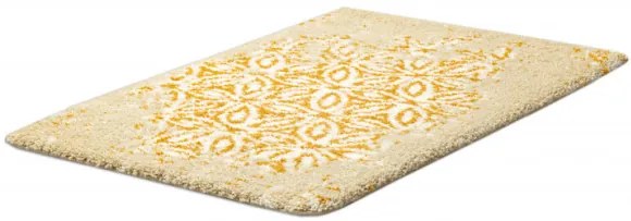 Kúpeľňový koberček STROFI kvety, protišmykový, mäkký - žltý