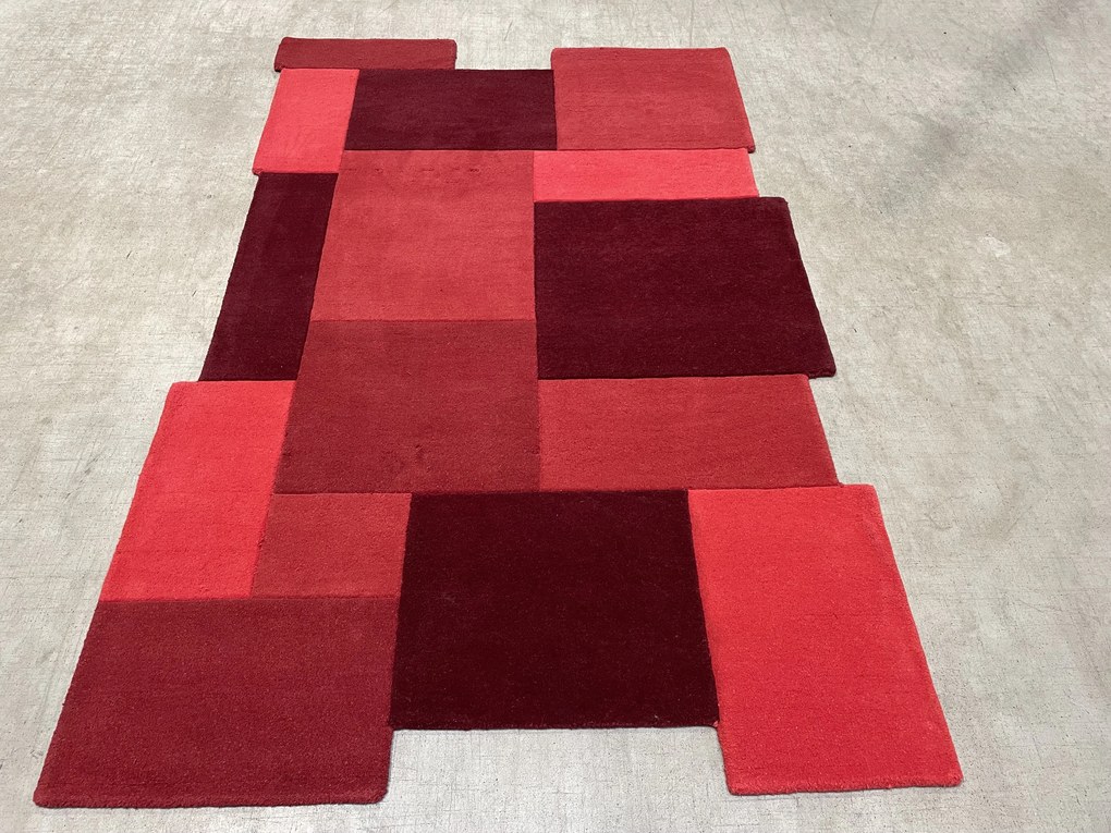 Flair Rugs, POŠKODENÝ Kusový koberec Abstract Collage Red, 150x240, červená, chodba / predsieň