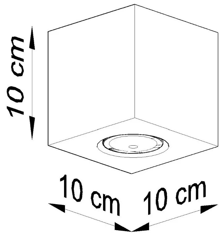 Stropné svietidlo Quad, 1x betónové tienidlo