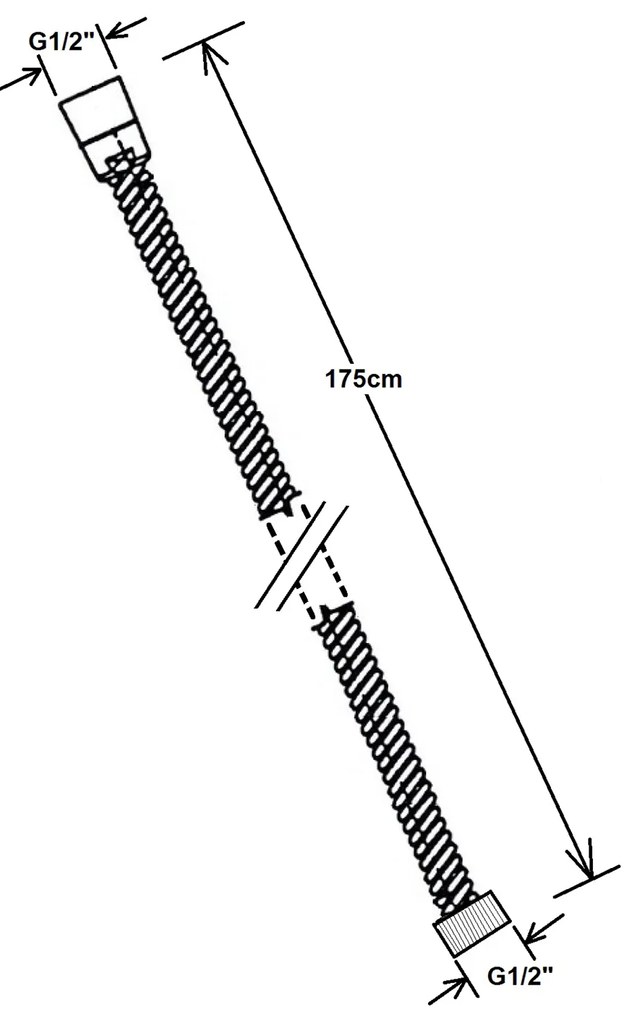 Reitano Rubinetteria Reitano Rubinetteria, POWERFLEX kovová sprchová hadica, opletená, 175 cm, zlato, FLE10ZL