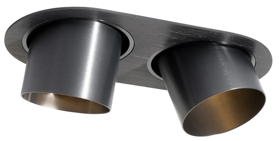 Okrúhle zapustené bodové svetlo tmavosivé GU10 70 mm sklopné 2-svetlo - Installa