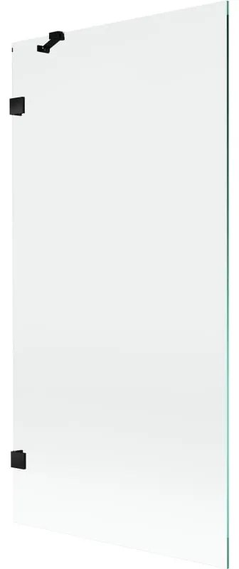 Mexen, Mexen Lunar 1-krídlová vaňová zástena 90 x 150 cm, transparentná, čierna - 897-090-000-70-00