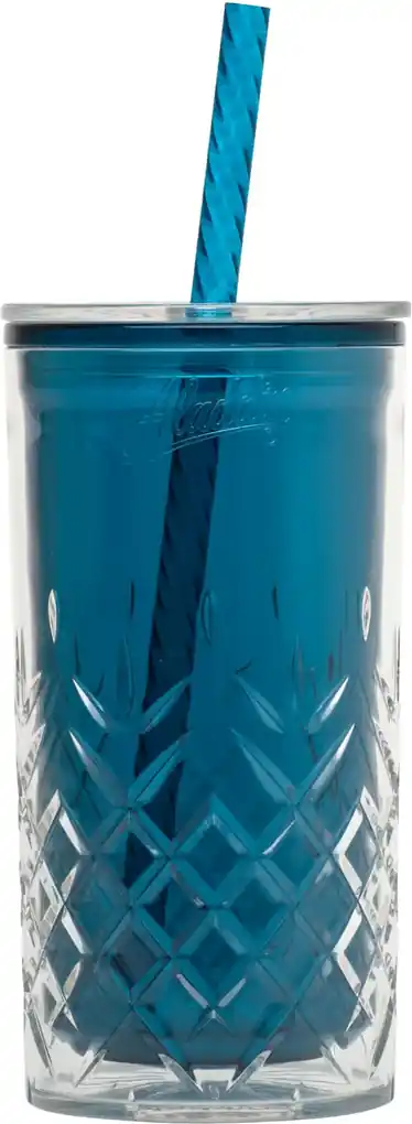 Plastový pohár so slamkou - petrolejový 10-01850-018 | BIANO