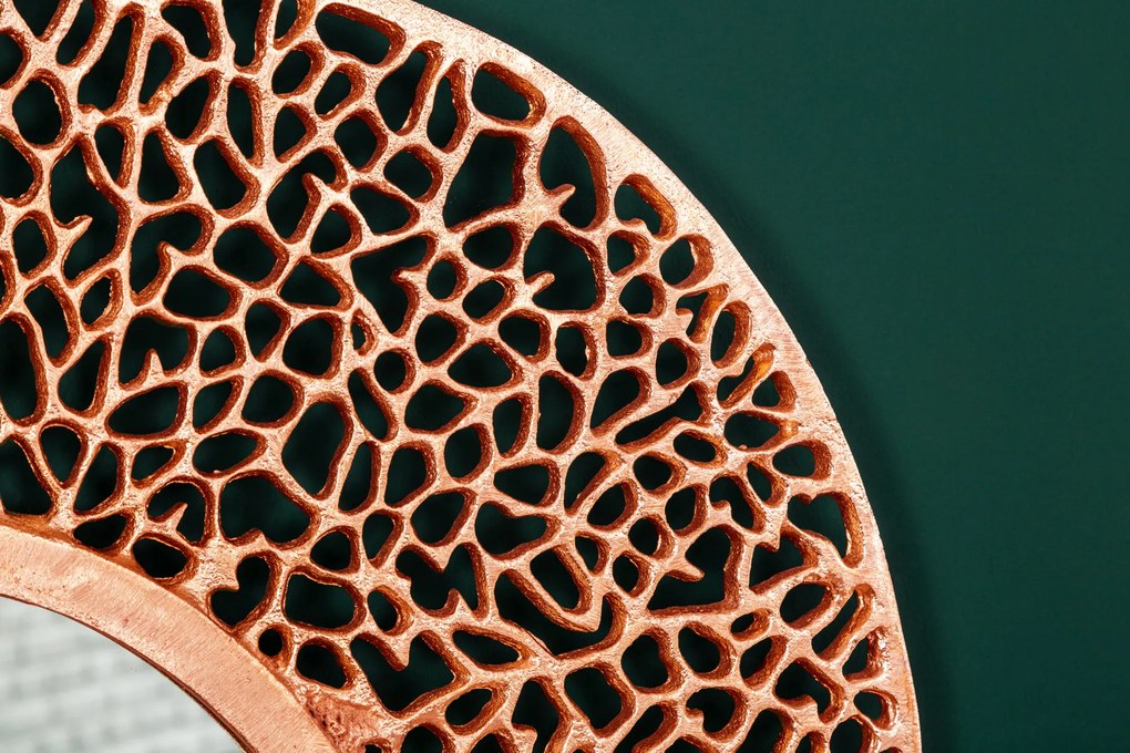 Nástenné zrkadlo Leaf L 110cm medená