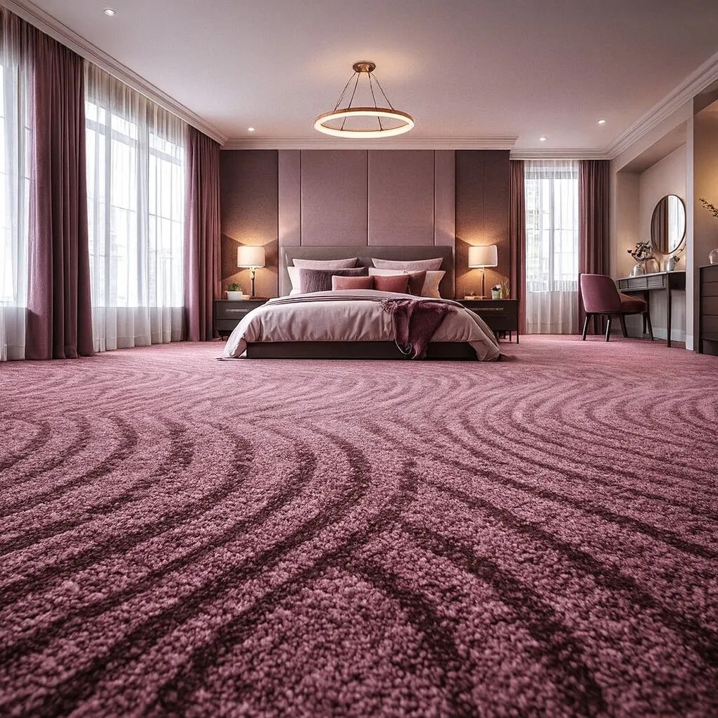 Koberec metráž Spring 6480, na mieru, šíře 4m,5m, fialová, filc, detská izba, ITC