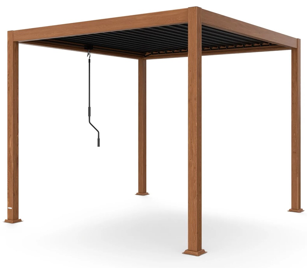 Blumfeldt LuminaHaven Pergola 3x3 Pozinkovaná oceľ Farba dreva