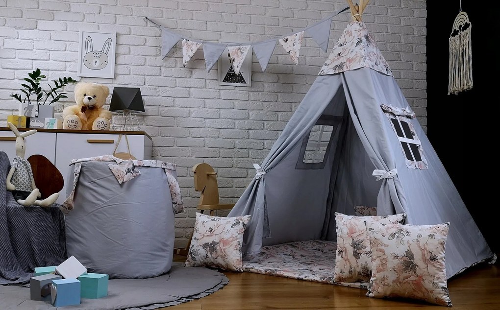 Dekoračná vlajková girlanda PIVONKY - šedá