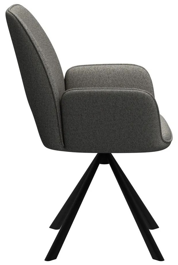 Tmavosivé jedálenské kreslo s podrúčkami Graham – Actona