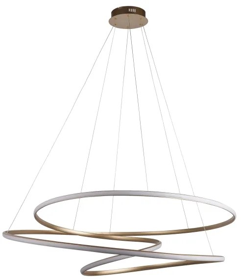 Endon 97645 - Stmievateľný LED luster na lanku TWIRL LED/131W/230V 3000K, zlatý