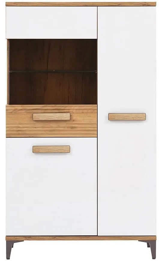 Vitrína Snobi Sb06 Dub Craft/Alpská biela