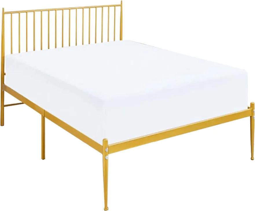 KONDELA Zahara kovová jednolôžková posteľ s roštom zlatá