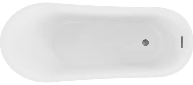 Mexen Alta, voľne stojaca vaňa 170 x 75 cm, biela, grafitový matný brúsený prepad, 52141707500-66