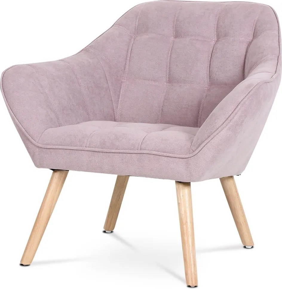 Relaxační křeslo ASPO — masiv, látka, růžová