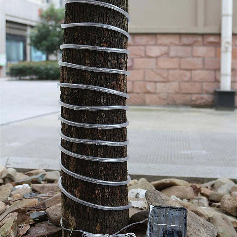 Solárna dekoračná svetelná reťaz, 10 m, teplá biela